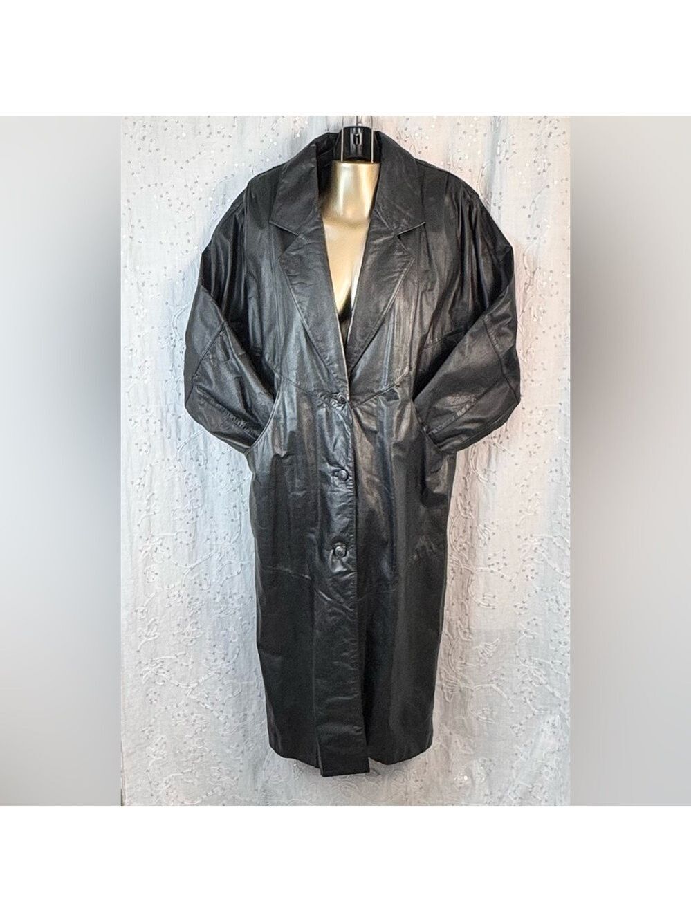 Vintage Early 90s Genuine Leather Trench Coat Oversized Fit Size M-XL